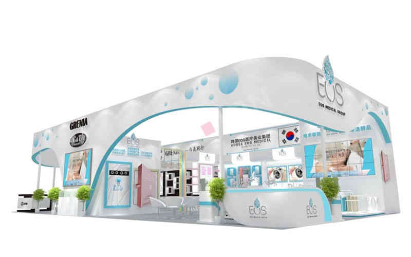 特裝展臺(tái)韓國(guó)EOS美博會(huì)廣州廣交會(huì)展臺(tái)設(shè)計(jì)搭建